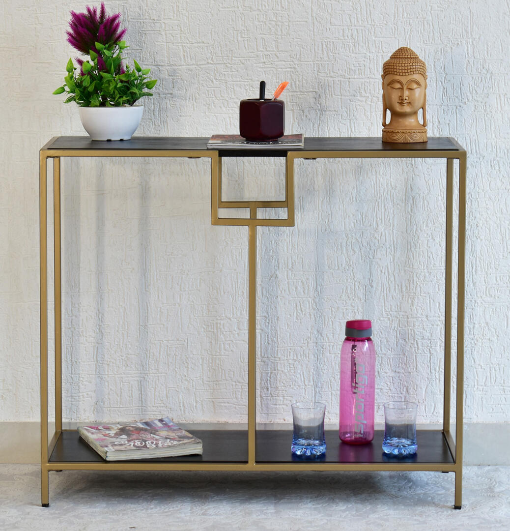 Kenny Multipurpose Black Console Hall Table